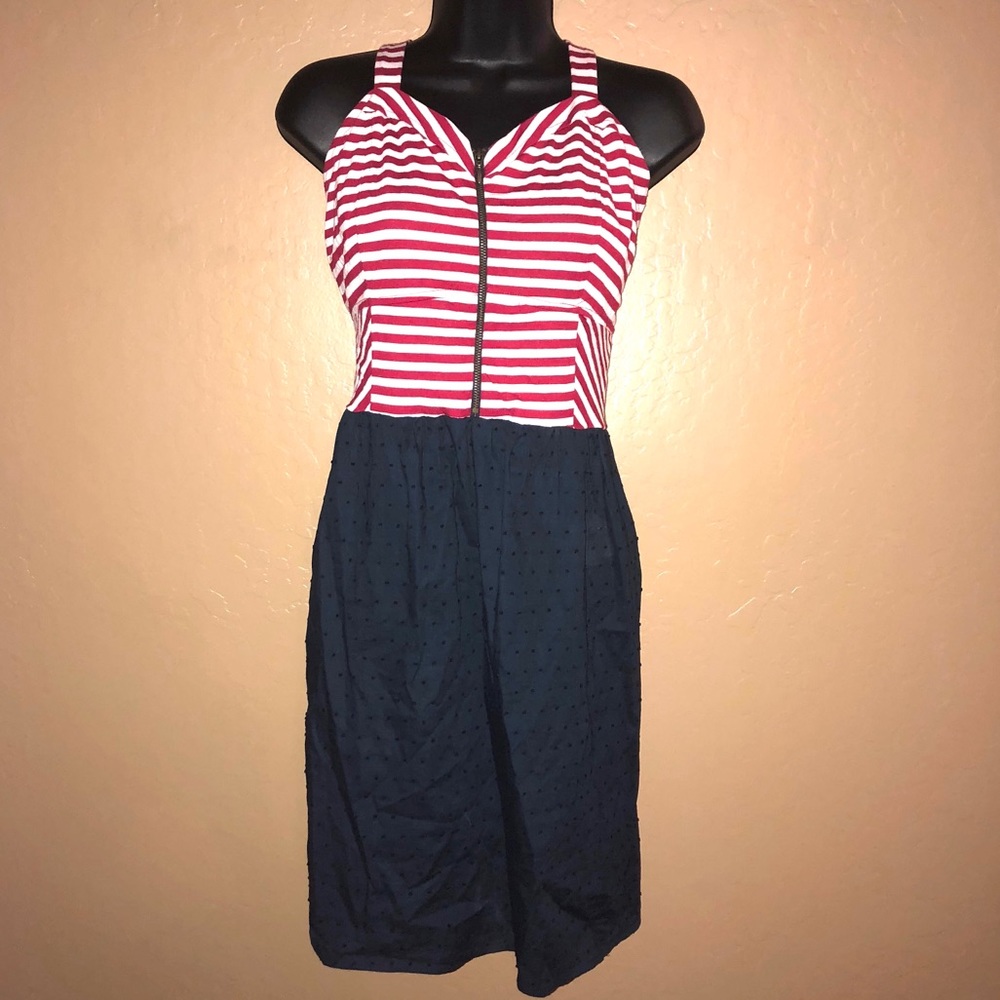 Xhilaration American Red Striped Sailor Dress
